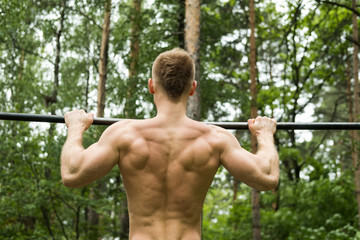 Man during his workout on the street