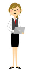 Fototapeta premium 制服姿の女性 ノートPC