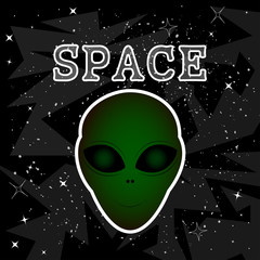 Fototapeta premium Alien image in space vector concept