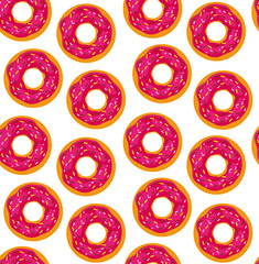 Seamless background of donuts with pastry pads