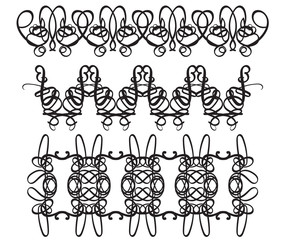 Harmonious curls. Vignettes, Forging, Grating, Brand. Vector illustration