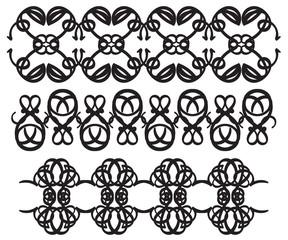 Harmonious curls. Vignettes, Forging, Grating, Brand. Vector illustration