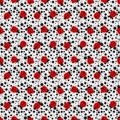 Fototapeta na wymiar Ladybug Seamless Pattern