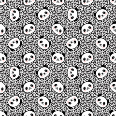 Cartoon Panda Seamless Pattern Vector
