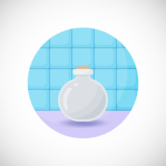Cosmetics bottle vector flat icon