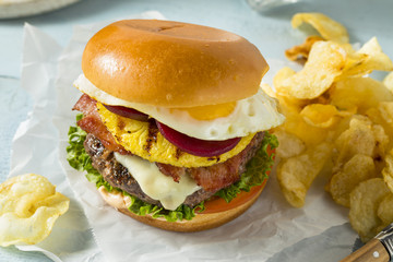 Homemade Aussie Pineapple and Beet Cheeseburger