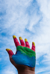 Regenbogenhand