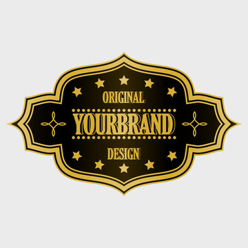 Antique label, vintage frame design, retro logo.