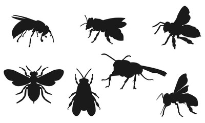 Bee vector silhouette