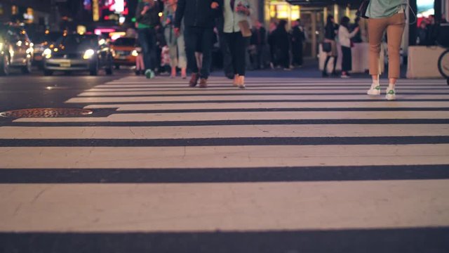 People on a pedestrian crossing in New York