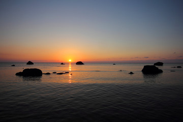 Naklejka premium Sunset Beach Background