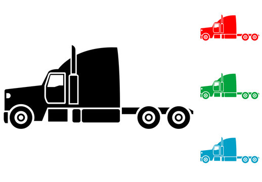 Icono plano cabina camion varios colores Stock Vector | Adobe Stock