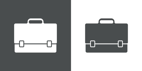 Icono plano maletin gris y blanco