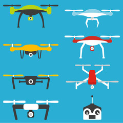 Drones vector set.