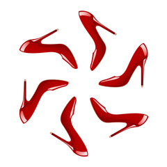 Red shoes ornament. Vector illustration with isolated design elements