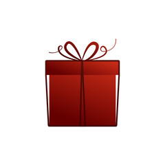 Red gift box icon. Vector illustration with isolated design elements
