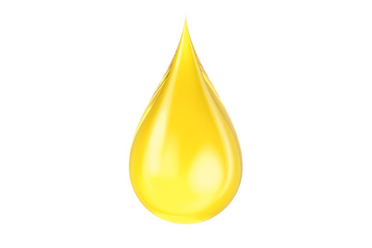 yellow oil drop, 3D rendering