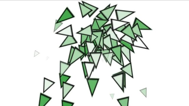 4k Triangles diamond geometric card flying,abstract geometry,patterns spraying particle fireworks artistic paper background.