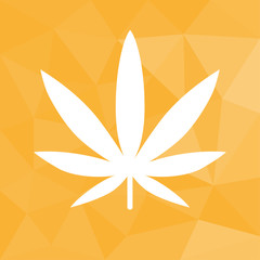 Marihuana - Icon mit geometrischem Hintergrund gelb