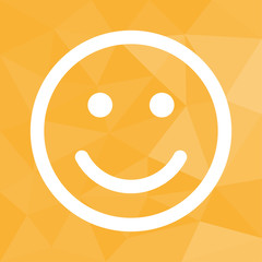 Smiley glücklich - Icon mit geometrischem Hintergrund gelb
