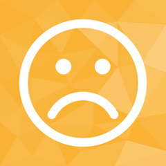 Smiley traurig - Icon mit geometrischem Hintergrund gelb