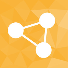 Vernetzung - Icon mit geometrischem Hintergrund gelb