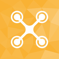 Quadrocopter - Icon mit geometrischem Hintergrund gelb