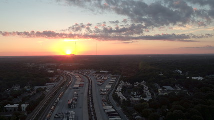 Fototapeta premium Atlanta Downtown Scenic Shots (Aerial Footage)