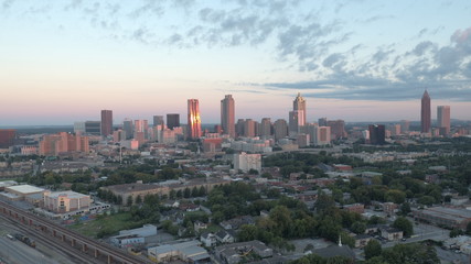 Fototapeta na wymiar Atlanta Downtown Scenic Shots (Aerial Footage)