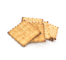 Crackers on a white background