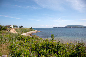 rocky cliffs along the french shore in Cape Breton, Nova Scotia
