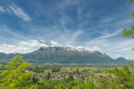 Frontal view of French Alps