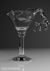 coctail glass martini 3D illustration