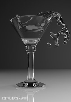 coctail glass martini 3D illustration