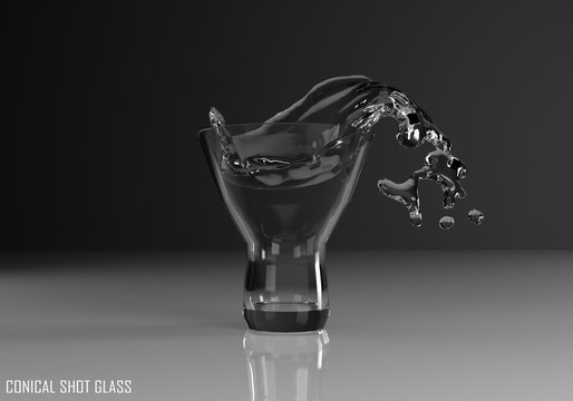 Conical Shot Glass 3D illustration