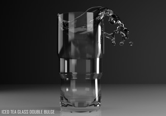 iced tea glass double bulge 3D illustration