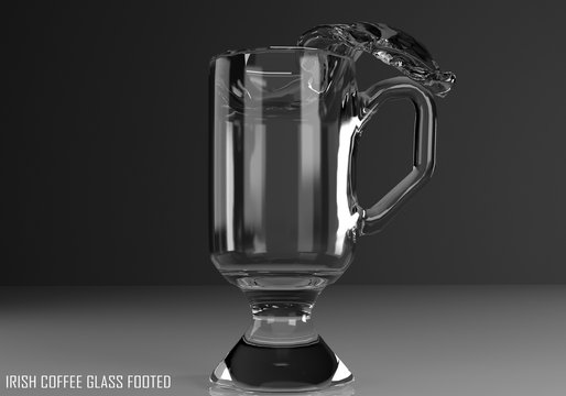 irish coffee glass footed 3D illustration