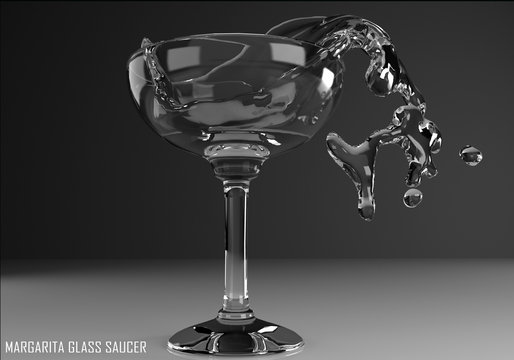 margarita glass saucer 3D illustration