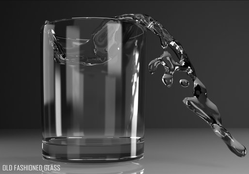 old fashioned glass 3D illustration