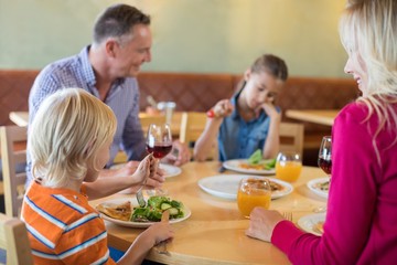 Family in restaurant