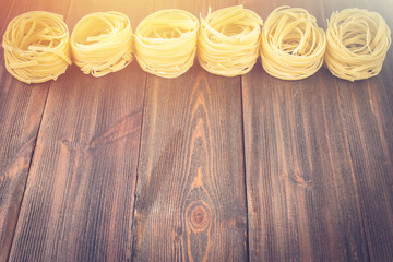 Tasty Fresh Colorful Ingredients for Cooking Pasta Tagliatelle