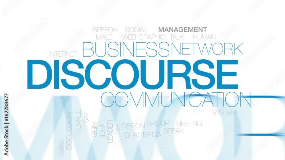 Poster discourse animated word cloud, text design animation. kinetic typography.