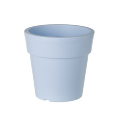 Decorative plastic pot on white background
