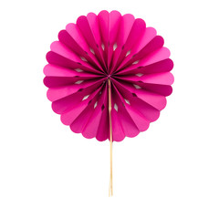Decorative paper fan on white background