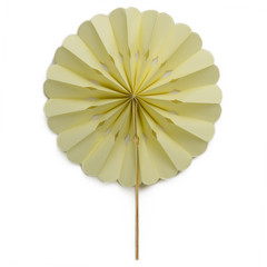 Decorative paper fan on white background