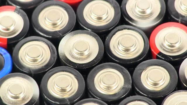 Positive terminals of batteries rotating slowly