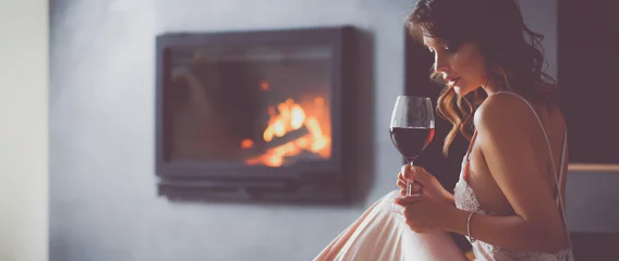 Sexy girl in front of the fireplace © lenets_tan