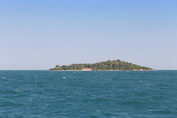 Deserted island in the sea.