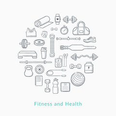 Sports equipment background.