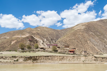 Traditional tibetan homes in villages,Sichuan Province,china.
